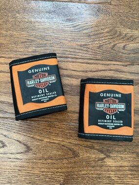 Harley-Davidson Genuine Motor Oil Padded Sleeve/Koozie Wraps Pair Black/Orange